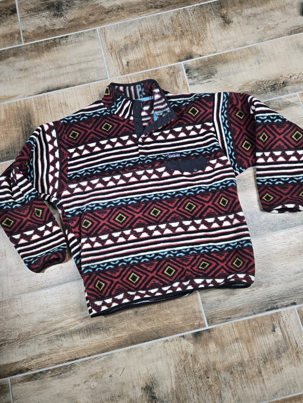 Patagonia Synchilla Snap-T Fleece Pullover Mens Large Aztec Geo Saltillo Jacket